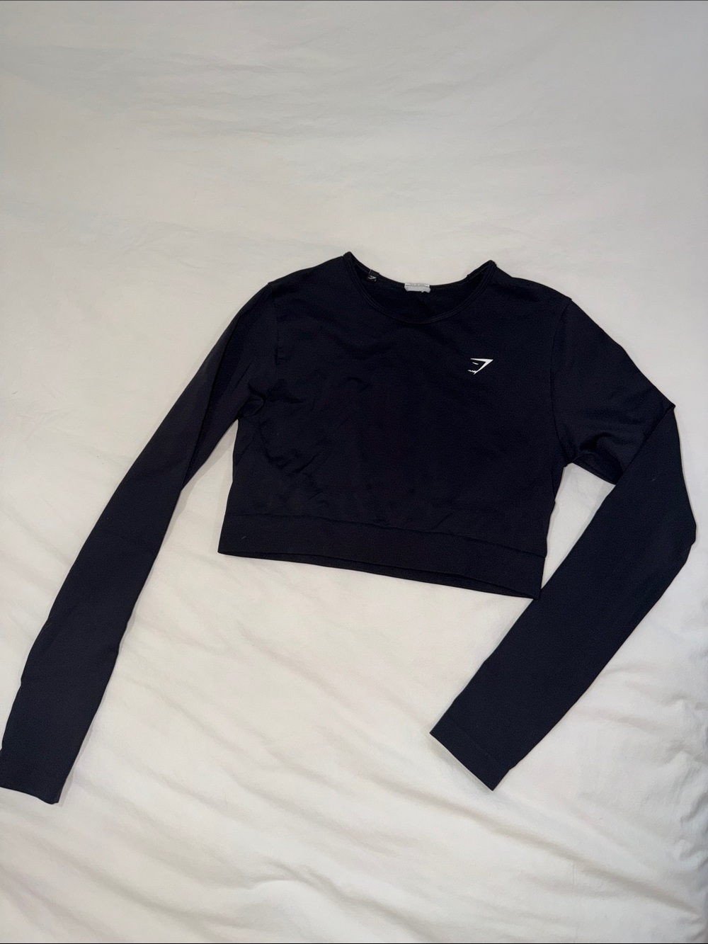 Gymshark Black Long Sleeve Cropped Performance Top